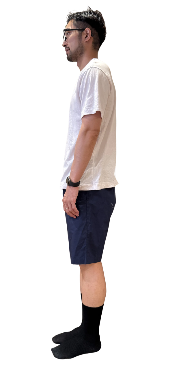 従来の靴下着用時の立ち姿勢